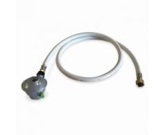 Tuyau flexible de gaz 1,5 m à embouts mécaniques + Détendeur Quick-on Ø27mm Butane 28mbar 1,3kg/h raccord rapide Normes NF - Accessoires pour barbecue et fumoir