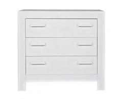 Commode enfant pin massif brossé blanche, H91 x L95 x P52 cm - PEGANE - - Autre mobilier bébé