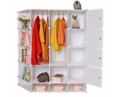 Vêtements chaussures placard organisateur rack de stockage penderie portable maison cintre chaussure - Boite de rangement