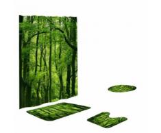 4PCS Antiderapant toilettes Polyester Couverture Mat Set de bain rideau de douche BT255 - Accessoires salles de bain et WC