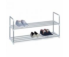 Étagère à chaussures en métal - 2 étages - pour 8 paires de chaus - Meubles à chaussures