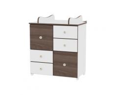Commode avec plan à langer chambre bébé / enfant Noix - Commodes et plans à langer