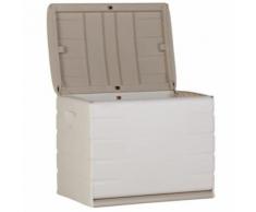 coffre d'exterieur - rangement d'exterieur Coffre 260L Intérieur/Extérieur Fonctionnel et Esthétique Cadenassable avec Roulettes Beige - Mobilier de Jardin