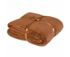TECTAKE Plaid Canapé avec Manches Doux en Polyester 180 cm x 150 cm Marron - Textile séjour