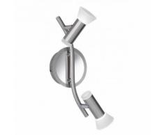 Spot LANA nickel mat/chrome 2 ampoules LED - Appliques et spots