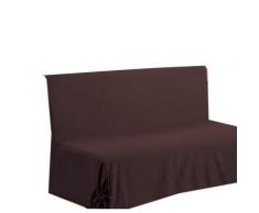 Homemaison.com hm69451663 housse de clic-clac à nouettes coton/polyester chocolat 200 x 140 cm - Fauteuils enfant