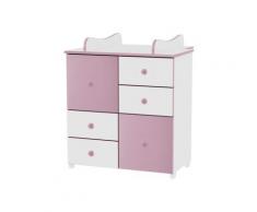 Commode avec plan à langer chambre bébé / enfant Rose - Commodes et plans à langer