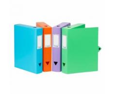Lot de 8 boites de classement archivage en plastique fermeture bouton pression Viquel Multicolore - Boite de rangement
