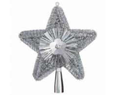 Cimier de sapin Brillant - 23 cm. - Argent - Objet à poser