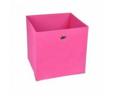 set accessoires salle de bain HOMEA Panier de rangement intissé 31x29x31 cm fuchsia - Accessoires de bain