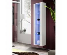 Paris Prix - Vitrine Led Murale Design fly Ii 170cm Blanc - Vaisseliers