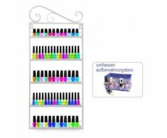 Petite Étagère Murale à Vernis à Ongles en Métal Fer Forge 5 Niveaux Blanc - Étagère