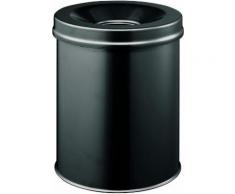 Durable 330501 Corbeille à papier Anti-éraflure + Métal 15L Noir - Boite de rangement