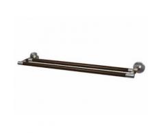PORTE SERVIETTE MURAL CHROMÉ - BISK - Nickel brossé et bois - 5.5 Kg - nickel et bois - Accessoires salles de bain et WC