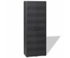 Armoire de Rangement avec 3 Etagères de Jardin Armoire Penderie Noir Storage Modulable Meuble Étagères de Rangement DIY avec Portes pour Vêtements Chaussures Jouets Livres Bibelots 65 x 38 x 171 cm - Tables de chevet