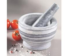 generique jxmpm308 mortier en marbre petit modèle + pilon blanc 11 cm - Accessoire de cuisine