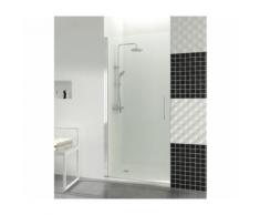 paroi de douche porte battante 195x45cm 6mm profilé alu - Installations salles de bain