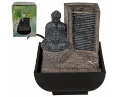 Mini-Fontaine d'intérieur grise Bouddha en Polyrésine 16 cm - Objet à poser