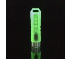 RovyVon Nichia Mini lampe torche LED 350 lumens Coque verte fluorescente avec lampe de lecture et signal rouge pour porte-clés EDC Chargement rapide, transparent - Eclairage extérieur