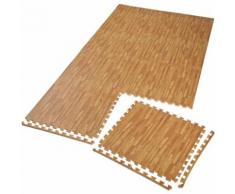 TECTAKE Tapis de Sol de Gym Sport avec 8 Dalles de Protection en Mousse 61 cm x 61 cm Marron - Gymnastique