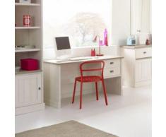Bureau couleur blanc et bois YUKA - L 138,6 x P 67,4 x H 75 cm - Bureaux enfant et accessoires