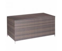 Coffre de rangement en résine tressée marron MADRID - Mobilier de Jardin