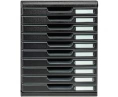 Exacompta-302414D-Modulo Eco Black Module de Classement 10 Tiroirs Noir - Armoires de bureau