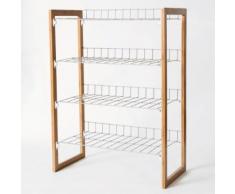Etagère à chaussure en bois d'hévéa et métal à superposer 59x29.5x79.5cm Preppy - Meubles à chaussures