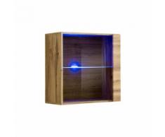 Paris Prix - Vitrine Murale Led switch 60cm Naturel - Etagères murales et tablettes