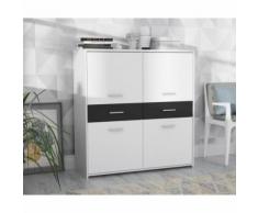 buffet - bahut - enfilade Buffet haut ELÄMÄ contemporain en bois aggloméré blanc et noir - L 113 cm - Buffets