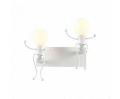 Têtes doubles Creative Industrial Robots Appliques Sconce lampe Luminaires_Home6 - Lampes