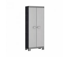 KIS Armoire de rangement Multispace Logico - 65 x 45 x 182 cm - Noir et gris - Rangement de l'atelier