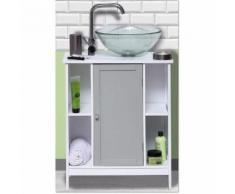Meuble sous lavabo 1 porte 4 niches Diamant gris - Meubles de salle de bain