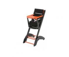 Chaise bébé haut de gamme colorée gain de place multipositions bois massif Noir - Chaises hautes et réhausseurs