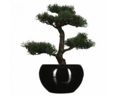 Bonsaï artificiel avec pot - H. 36 cm - Noir - Objet à poser