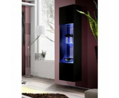 Paris Prix - Vitrine Led Murale Design fly Iii 170cm Noir - Vaisseliers
