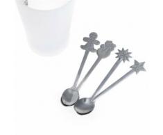 4pcs Cuillères à café en acier inoxydable de Noël cuillères à thé collation à dessert et cuillère à thé - Meubles TV
