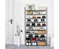 Etagère à Chaussures - Meerveil - Armoire à Chaussures de Porte-Chaussures en Metal pour 50 Paires de Chaussures Organiseur à Chaussures pour Salon Entrée (Gris, 10 Couches) - Meubles à chaussures