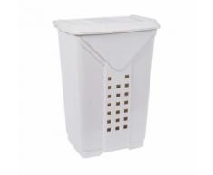 EDA PLASTIQUE Coffre a linge Prima 60 L - Blanc cérusé - 42 x 34,5 x 60 cm - Accessoires de bain