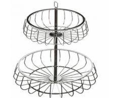 Corbeille à Fruits 2 Etages Newline 37cm Chrome - Accessoires de rangement