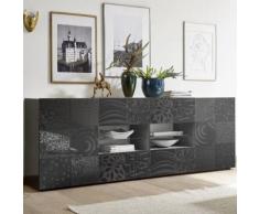 Enfilade 240 cm design gris laqué NERINA 2 - Buffets
