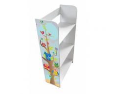 Bibliothèque Meuble De Rangement Motif Hiboux Chouettes Colorées Bibliothèque Décoration Etagere De 3 Casiers Blanc Sur Des Livres De Jouets - Rangement enfant