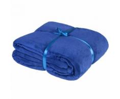 TECTAKE Plaid Canapé avec Manches Doux en Polyester 200 cm x 170 cm Bleu - Textile séjour