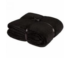 TECTAKE Plaid Canapé avec Manches Doux en Polyester 180 cm x 150 cm Noir x 2 - Textile séjour
