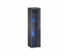 Paris Prix - Vitrine Murale Led switch 120cm Gris - Etagères murales et tablettes