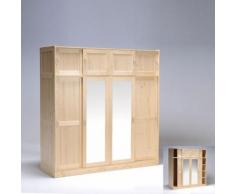 Armoire MORZINE 4+4 portes avec 2 miroirs / Naturel - Armoire