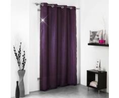 Rideau a oeillets 140 x 240 cm shantung applique lulu glitter Myrtille - Rideaux et stores