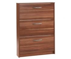 Meuble à chaussures 3 tiroirs abattants pour 6 paires coloris Merano, L 58,5 X H 104,5 X P 17 cm -PEGANE- - Objet à poser