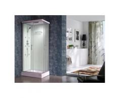 Cabine de douche hydromassante TYRAL - 6 zones de jets de massage - L90 x l 70 x H212 cm - pluie tropicale et douchette - Installations salles de bain