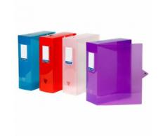 Lot de 4 boites de classement en plastique pour archivage Grande capacité Viquel Multicolore - Boite de rangement